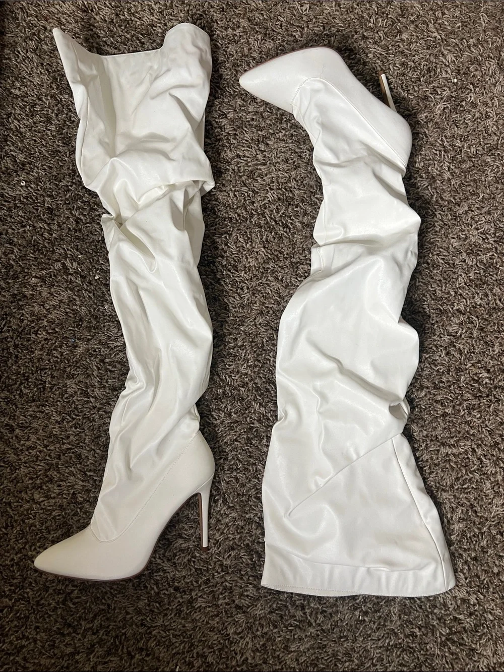 Women's White Over-the-Knee Stiletto Boots